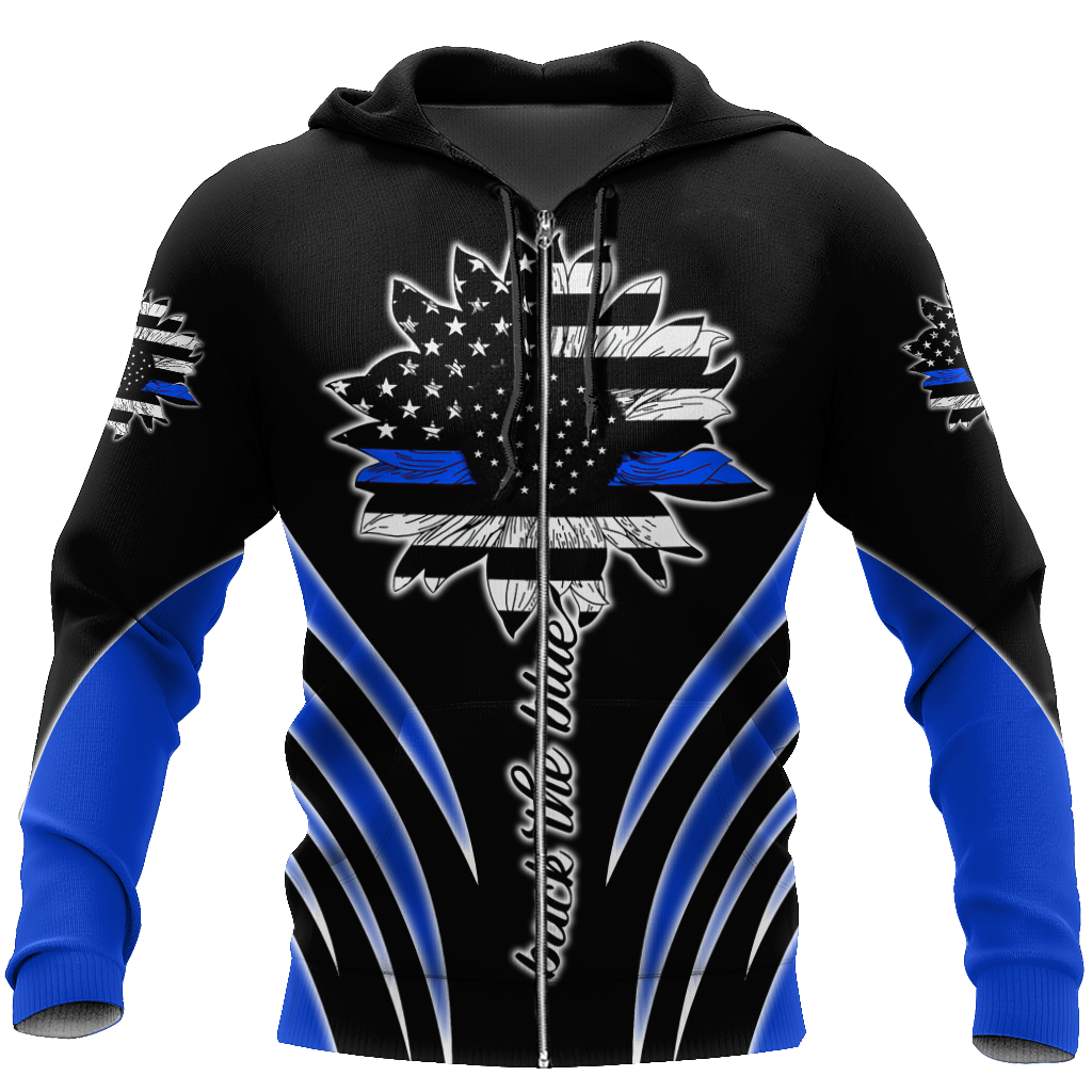 Back the blue 3d hoodie shirt for men and women HAC180608S-Apparel-HG-Zip hoodie-S-Vibe Cosy™