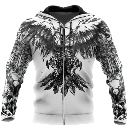 Eagle Tattoo Art Hoodie T Shirt For Men and Women HAC300504-NM-Apparel-NM-Zipped Hoodie-S-Vibe Cosy™