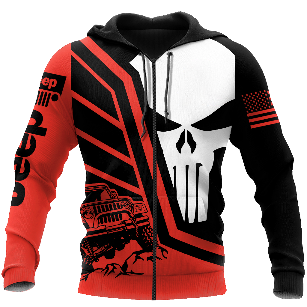 Jeep Skull Black and Red Unisex Shirts DL20302001