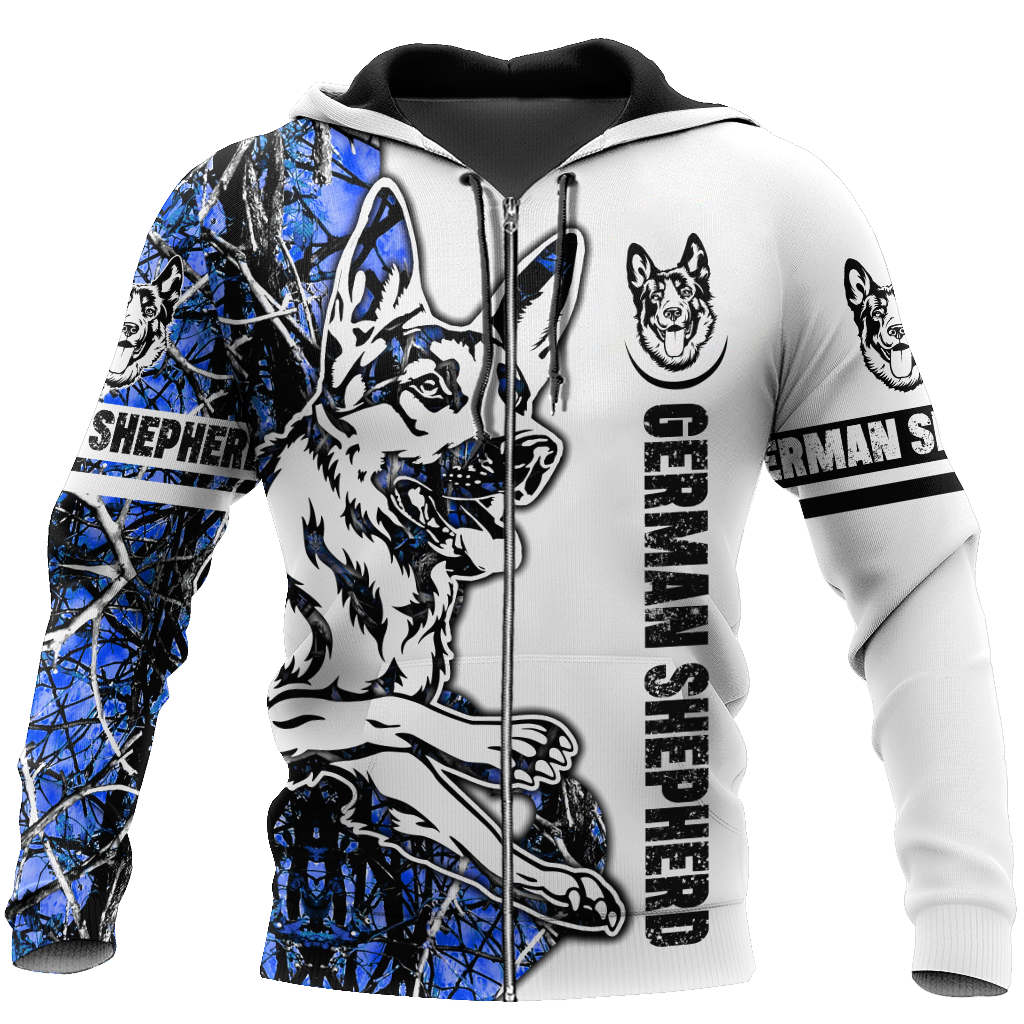 German shepherd blue tattoo 3d hoodie shirt for men and women HAC190801