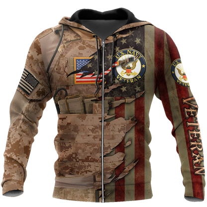 Proud to be United States Navy SEALs Veteran 3D All Over Printed Shirts For Men and Women HAC210803