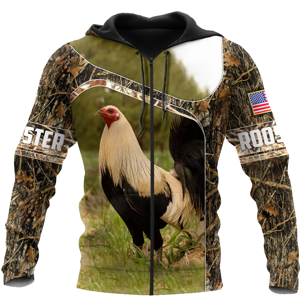 Love Rooster All 3D Over Printed Unisex Hoodie ML
