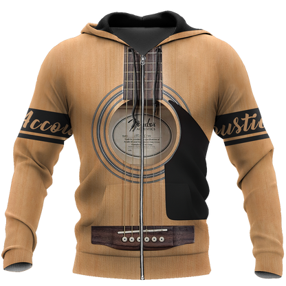 Acoustic Guitar 3D All Over Printed Shirts For Men and Women HAC290703-Apparel-TT-Zipped Hoodie-S-Vibe Cosy™