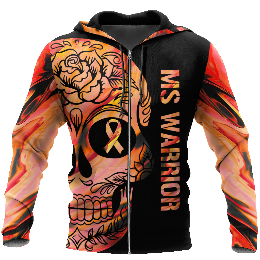 Multiple sclerosis warrior 3d hoodie shirt for men and women-Apparel-HG-Zip hoodie-S-Vibe Cosy™