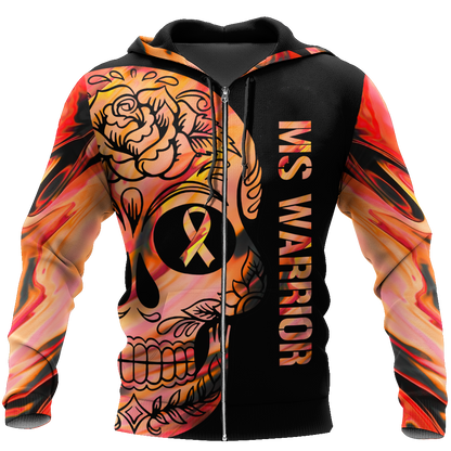 Multiple sclerosis warrior 3d hoodie shirt for men and women-Apparel-HG-Zip hoodie-S-Vibe Cosy™
