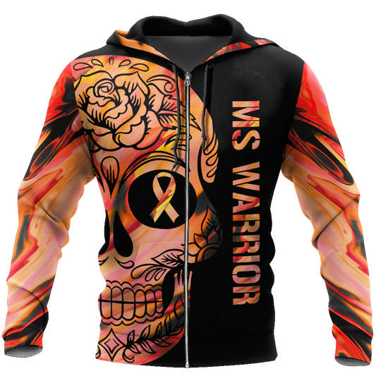 Multiple sclerosis warrior 3d hoodie shirt for men and women-Apparel-HG-Zip hoodie-S-Vibe Cosy™