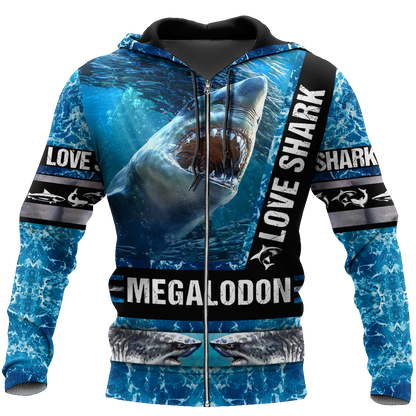 Love Shark 3D All Over Printed Shirts For Men and Women HAC180702-Apparel-TT-Zipped Hoodie-S-Vibe Cosy™