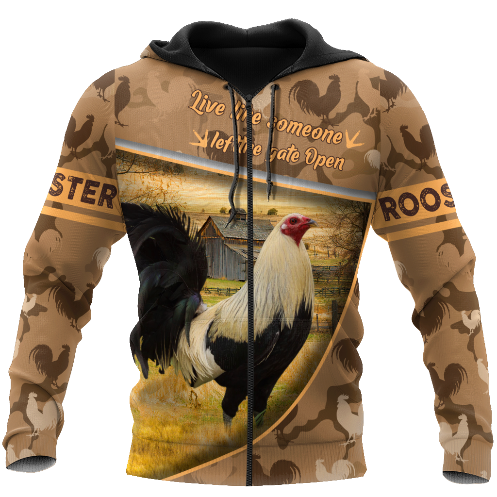 Rooster All Over Printed Unisex Deluxe Hoodie ML