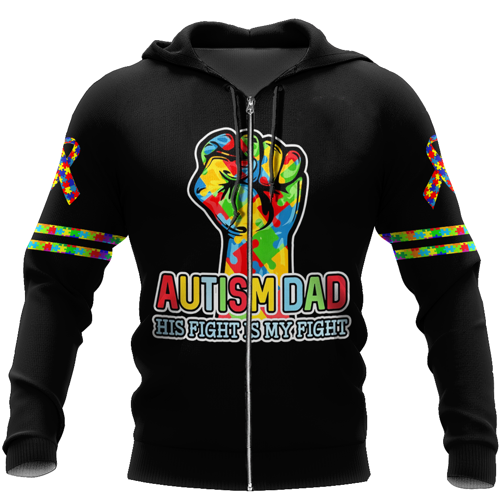Autism dad 3d hoodie shirt for men and women HAC110504-Apparel-HG-Zip hoodie-S-Vibe Cosy™