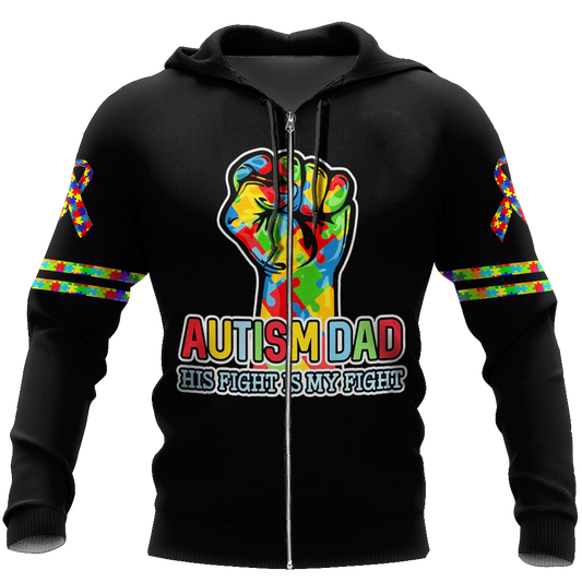 Autism dad 3d hoodie shirt for men and women HAC110504-Apparel-HG-Zip hoodie-S-Vibe Cosy™