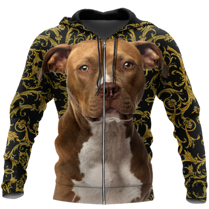 Pitbull 3d hoodie shirt for men and women HAC280704-Apparel-HG-Zip hoodie-S-Vibe Cosy™