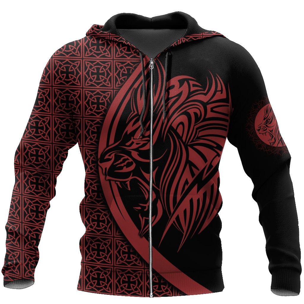 Lion Tattoo Hoodie T Shirt For Men and Women HAC080605-NM-Apparel-NM-Zipped Hoodie-S-Vibe Cosy™