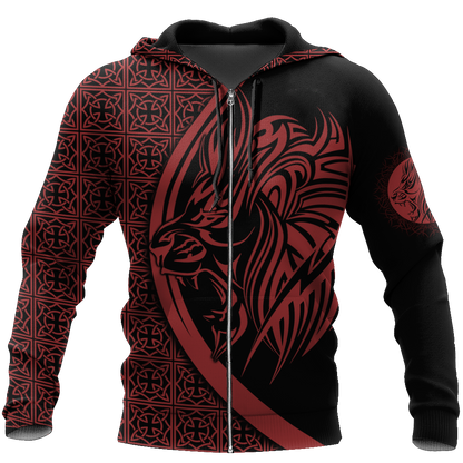 Lion Tattoo Hoodie T Shirt For Men and Women HAC080605-NM-Apparel-NM-Zipped Hoodie-S-Vibe Cosy™