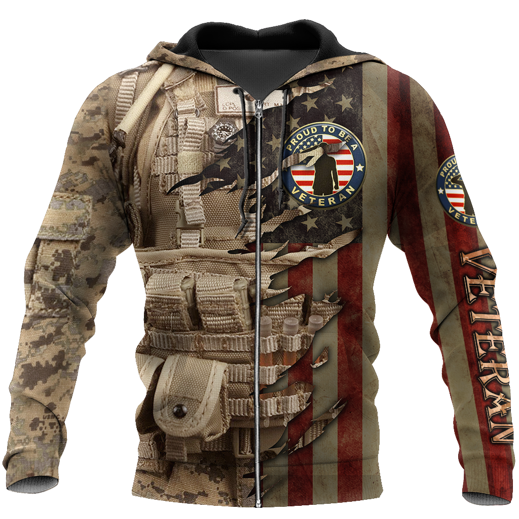 Proud to be United States Marine Veteran 3D All Over Printed Shirts For Men and Women HAC210804