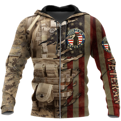 Proud to be United States Marine Veteran 3D All Over Printed Shirts For Men and Women HAC210804