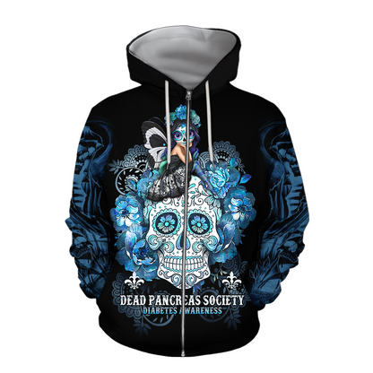 Diabetes 3d hoodie shirt for men and women HG HAC210301-Apparel-HG-Zip hoodie-S-Vibe Cosy™