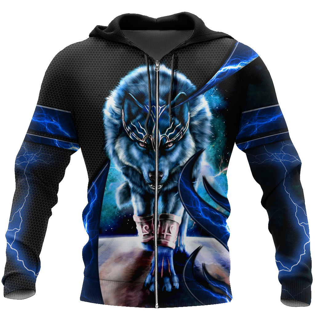 Blue Thunder Wolf 3D All Over Printed Shirts For Men and Women HAC080101