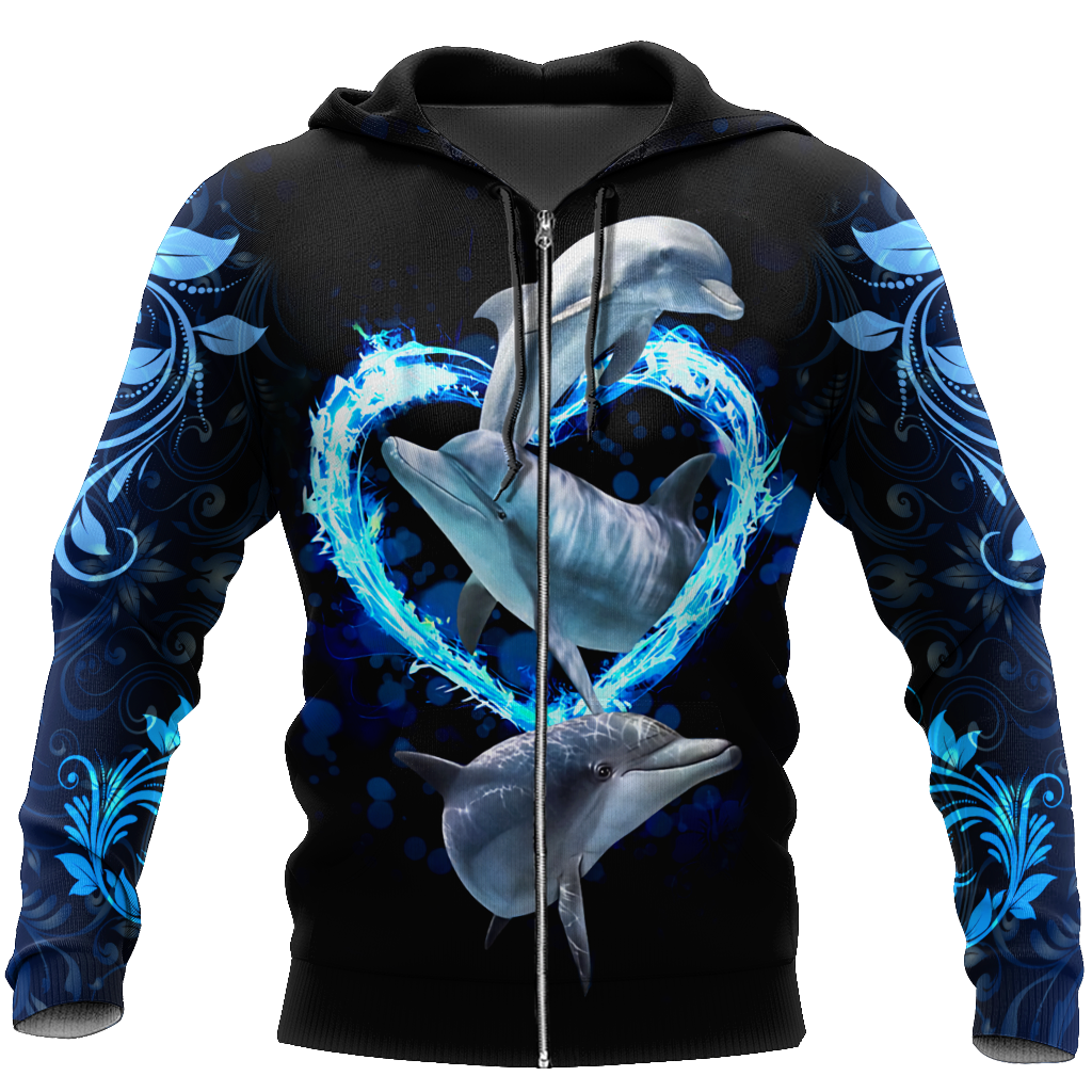 Dolphin 3d hoodie shirt for men and women HG HAC180301-Apparel-HG-Zip hoodie-S-Vibe Cosy™