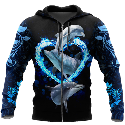 Dolphin 3d hoodie shirt for men and women HG HAC180301-Apparel-HG-Zip hoodie-S-Vibe Cosy™