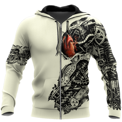 Mechanic Metal Tattoo 3D All Over Printed Shirts HAC180502-Apparel-MP-Zipped Hoodie-S-Vibe Cosy™
