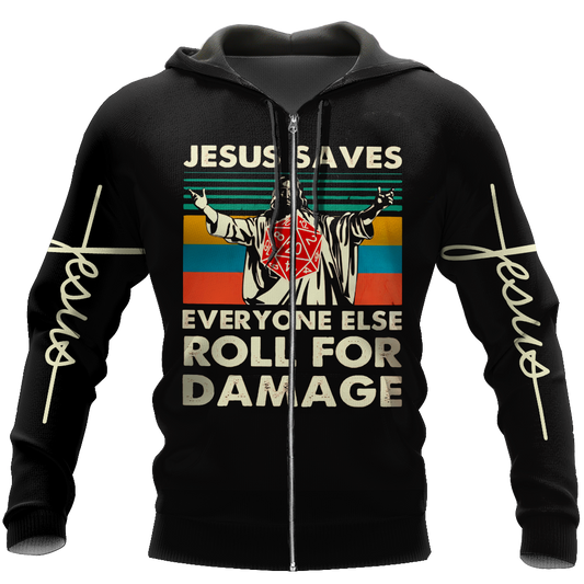 Jesus saves 3d hoodie shirt for men and women HG HAC040101-Apparel-HG-Zip hoodie-S-Vibe Cosy™