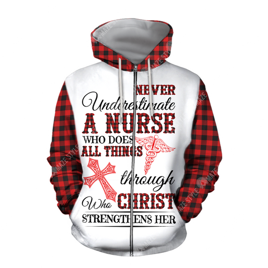 Nurse 3d hoodie shirt for men and women HG HAC250301-Apparel-HG-Zip hoodie-S-Vibe Cosy™