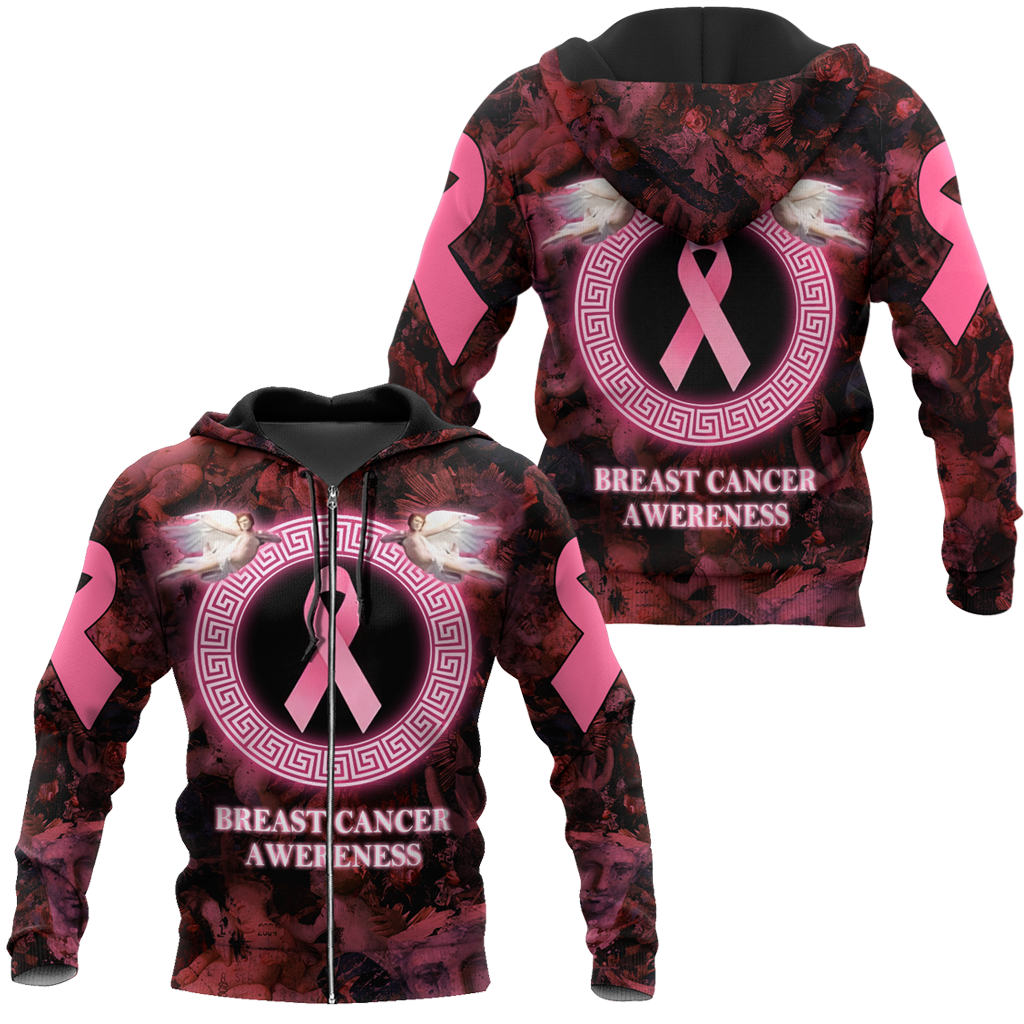 3D Angel Breast Cancer Awareness Hoodie T-Shirt Sweatshirt SU110301-Apparel-SUN-Zip hoodie-S-Vibe Cosy™