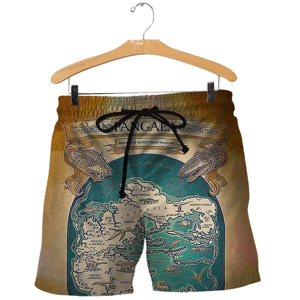 3D All Over Printed Dinosaur Map Shirts And Shorts-3D All Over Printed Clothes-HP Arts-Shorts-XS-Vibe Cosy™