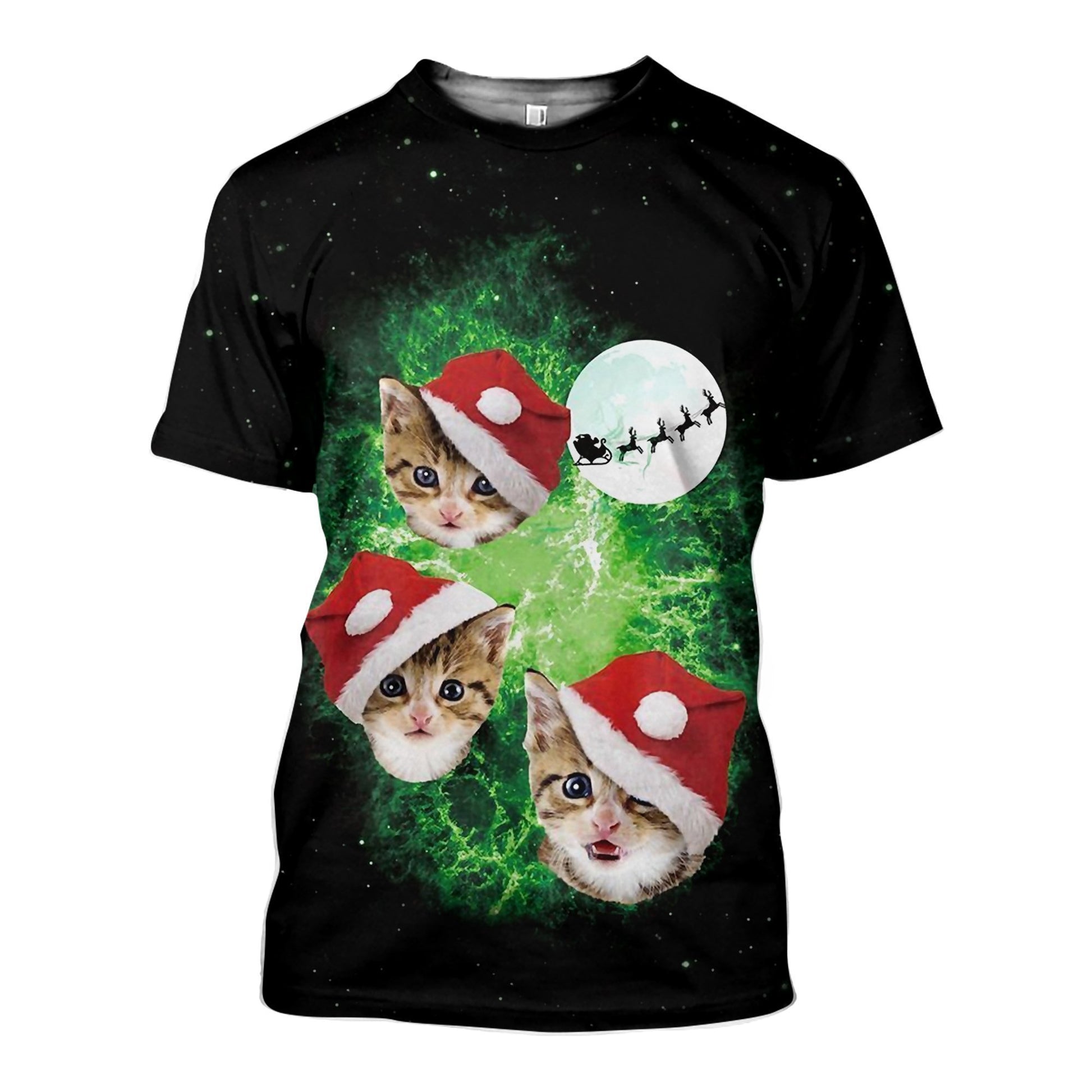 3D All Over Printed Cat Christmas Shirts And Shorts-Cat Christmas-RoosterArt-T-shirt-XS-Vibe Cosy™