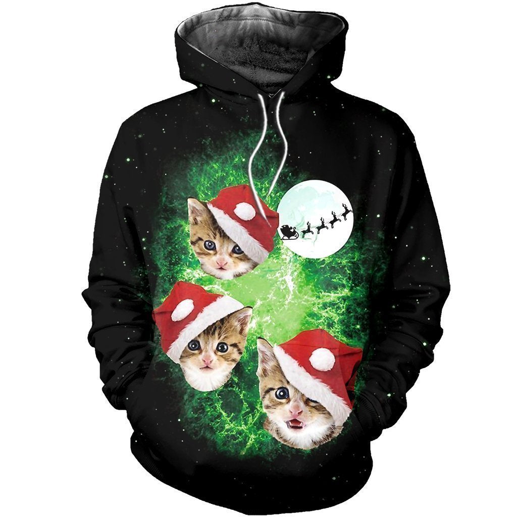3D All Over Printed Cat Christmas Shirts And Shorts-Cat Christmas-RoosterArt-Hoodie-XS-Vibe Cosy™