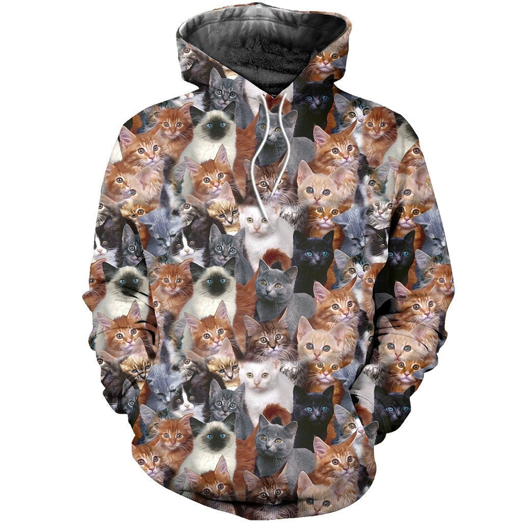 3D All Over Printed Cat Shirts And Shorts-Cat-6teenth World™-Normal Hoodie-XS-Vibe Cosy™