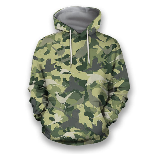All Over Printed Hunting Pheasant Camo Shirts-Apparel-HbArts-Hoodies-S-Vibe Cosy™