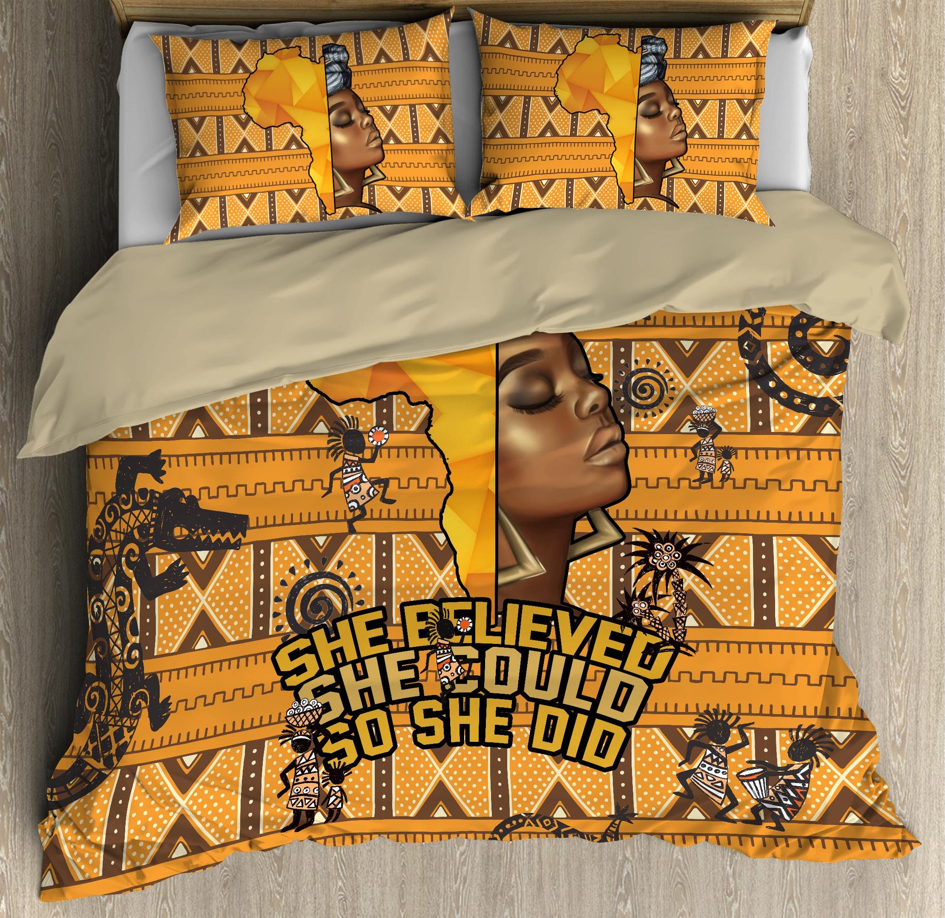 She Believe African Pattern Bedding Set JJ23062002S-ML-ML-US Twin-Vibe Cosy™