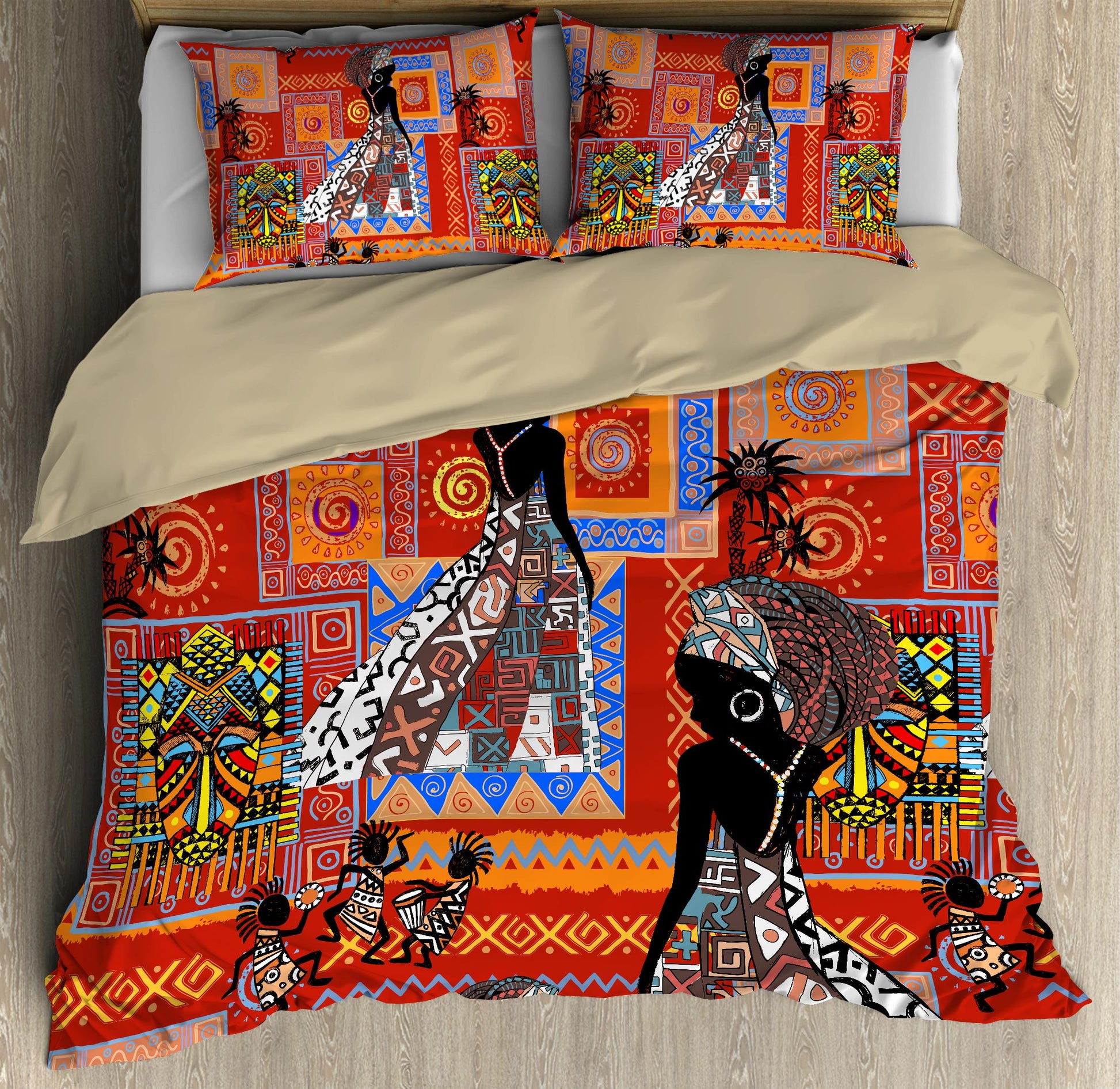 African Girl Pattern Bedding Set JJ22062001S-ML-ML-US Twin-Vibe Cosy™