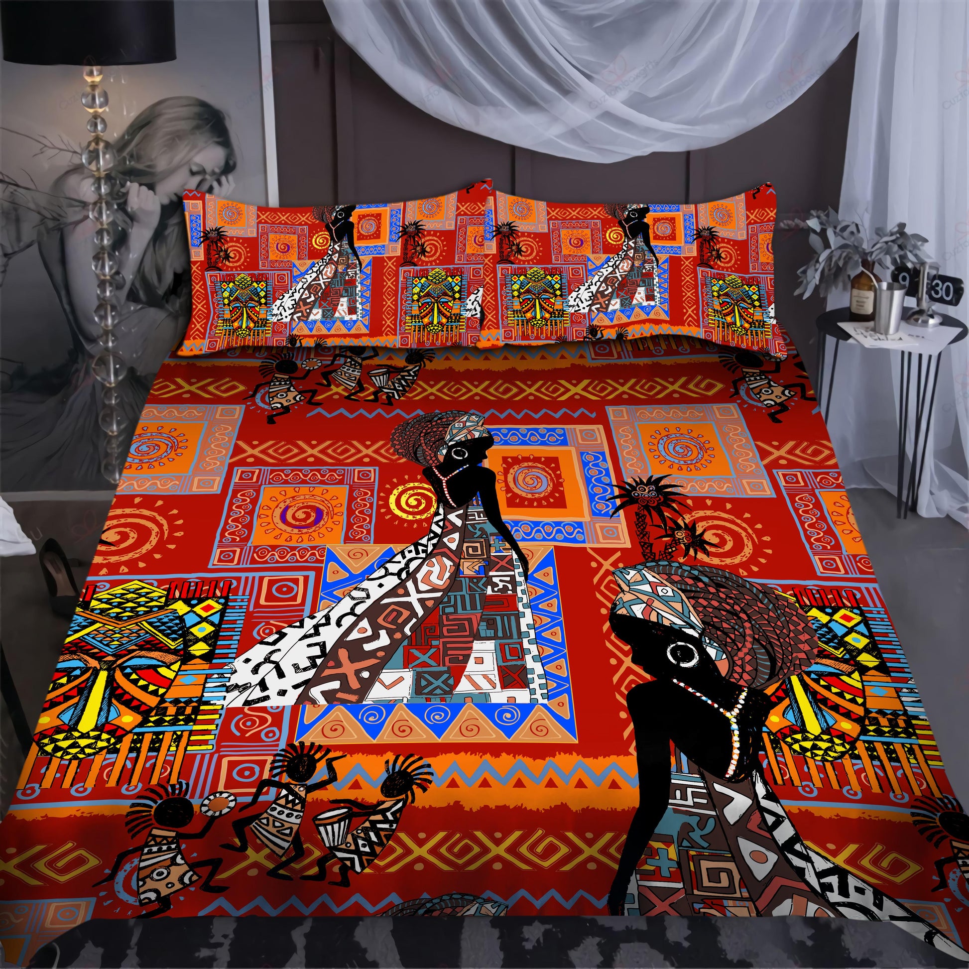 African Girl Pattern Bedding Set JJ22062001S-ML-ML-US Twin-Vibe Cosy™