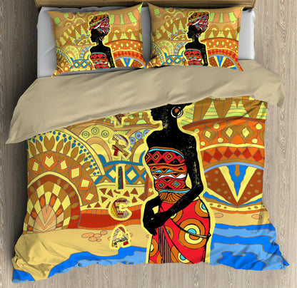 African Girl Pattern Bedding Set JJ27062004-ML-ML-US Twin-Vibe Cosy™