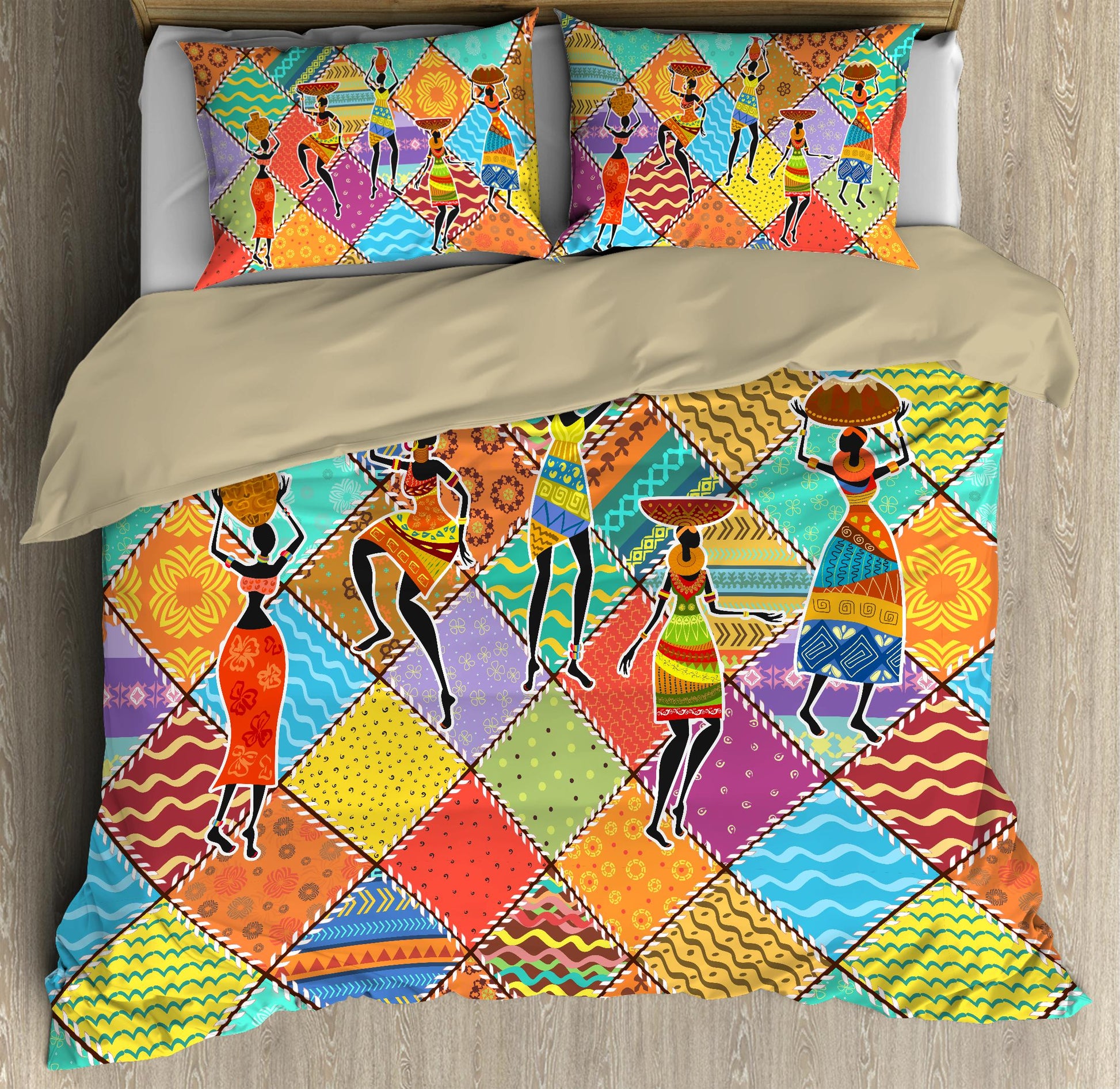 African Girl Pattern Bedding Set JJ29062001-ML-ML-US Twin-Vibe Cosy™