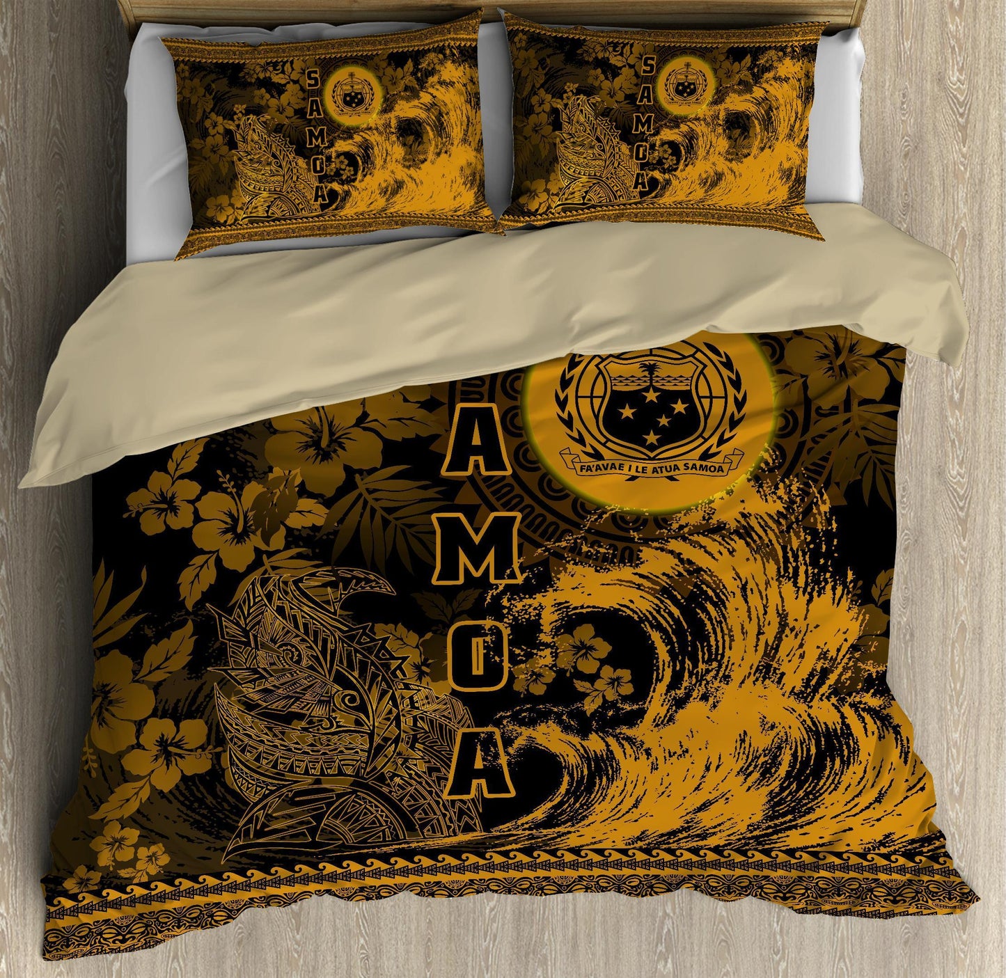 Samoa Quilt Bed Sets Wave Gold-ML-ML-US Twin-Vibe Cosy™