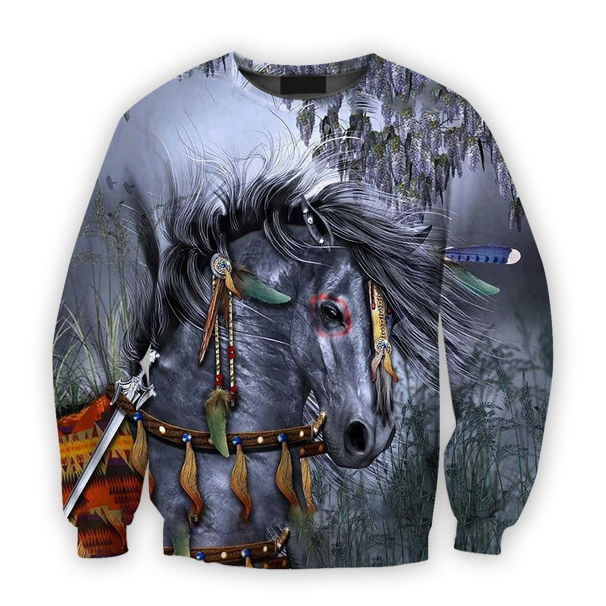 All Over Printed Indian Horse Shirts-Apparel-HbArts-Sweatshirt-S-Vibe Cosy™