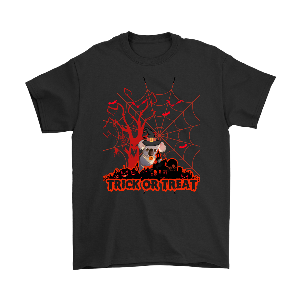 Australian Koala Trick or Treat Halloween Red T-Shirt 01 H9-T-SHIRTS-HP Arts-Gildan Mens T-Shirt-Black-S-Vibe Cosy™
