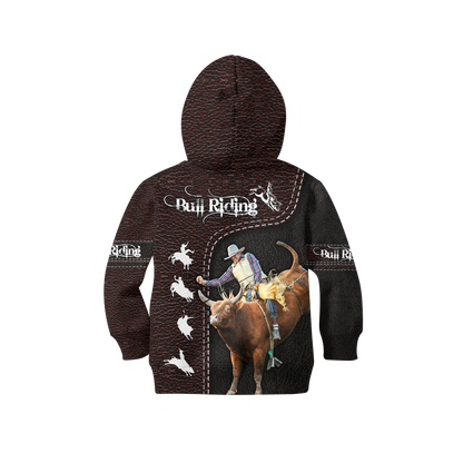 Personalized Name Bullriding 3D All Over Printed Shirts For Kids
