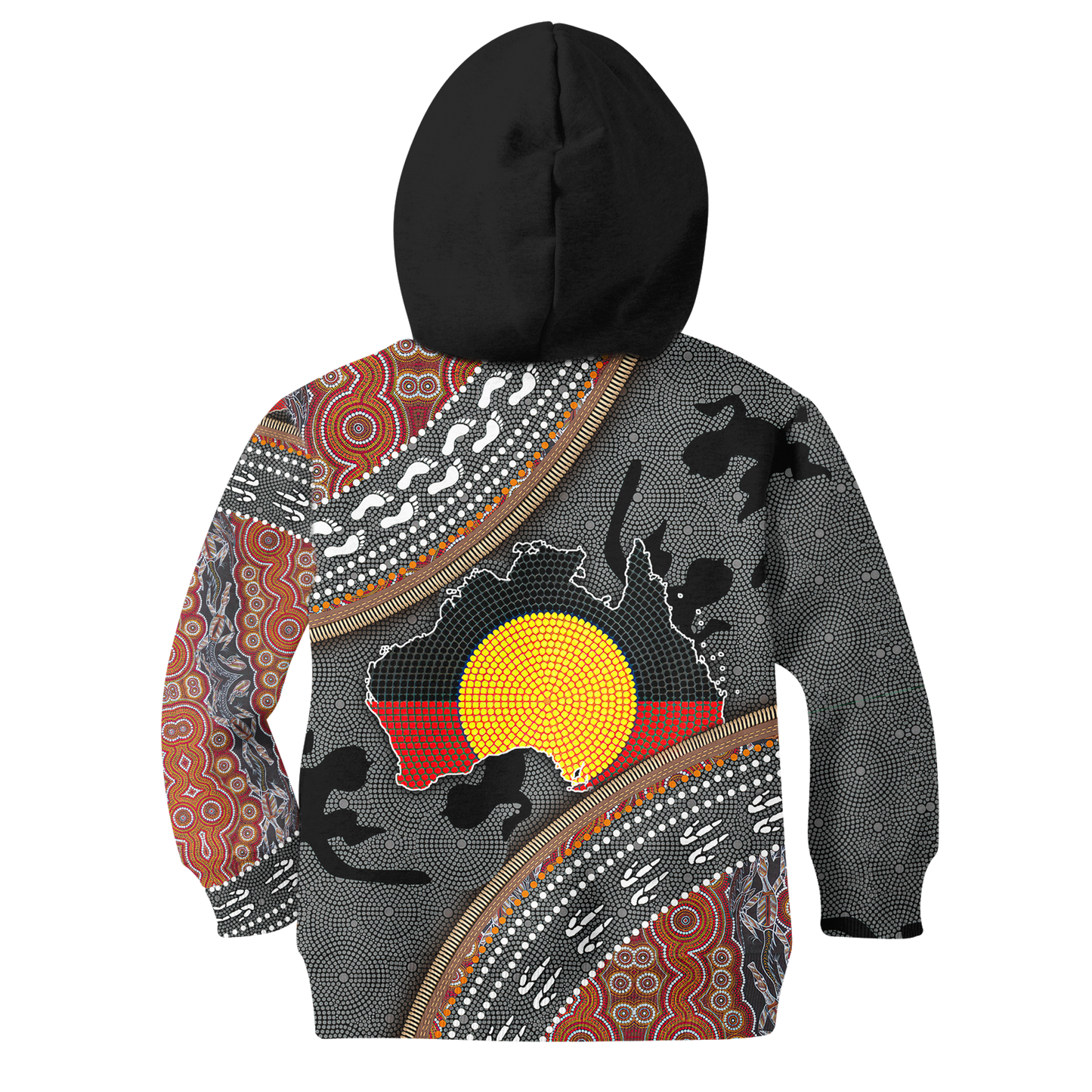 Custom name Aboriginal dots Zip pattern 3D design printed Kid shirts