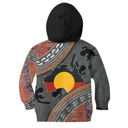 Custom name Aboriginal dots Zip pattern 3D design printed Kid shirts