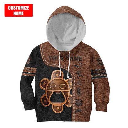 Custom Name Sol Taino Puerto Rico 3D All Over Printed Shirts For Kids