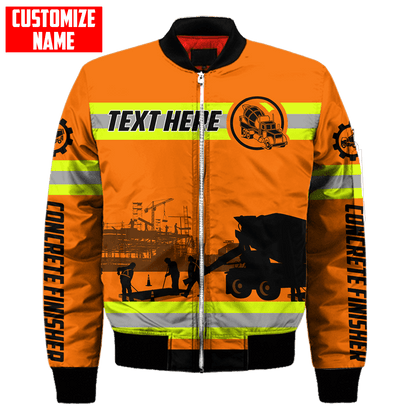 Concrete Finisher Safety Custom name 3D printed shirts