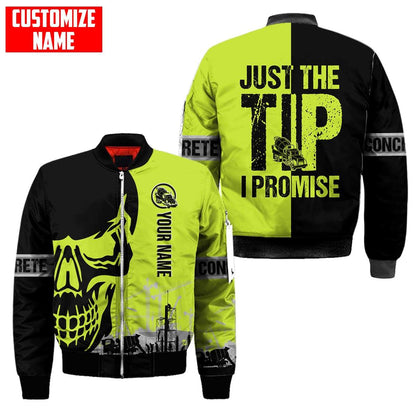 Concrete Finisher Site Skull Green Safety Custom name 3D Printed Shirts