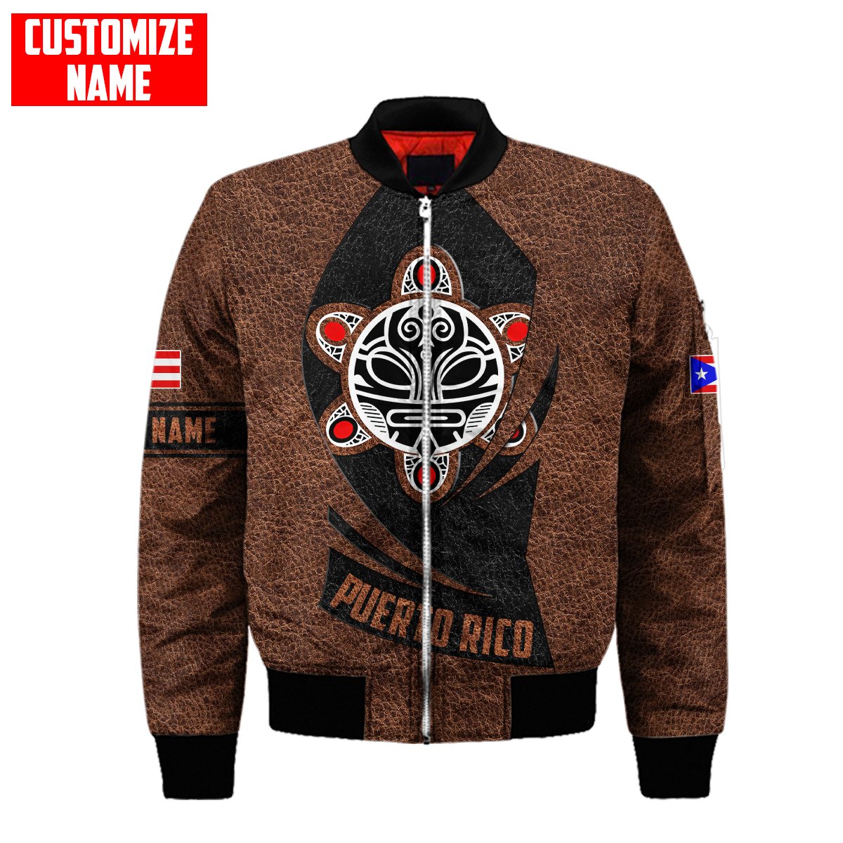 Customize Name Taino Tattoo Puerto Rico 3D All Over Printed Unisex Shirts