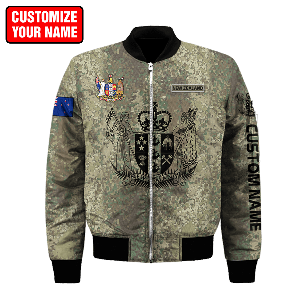 Custom Name New Zealand Aotearoa Coat Of Arm Army 3D All Over Printed Unisex Shirts