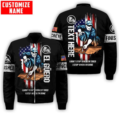 US Concrete Finisher Custom name 3D printed shirts