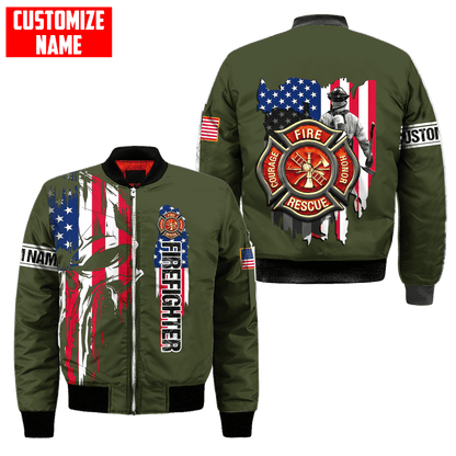 Customize Name Firefighter 3D All Over Printed Unisex Shirts